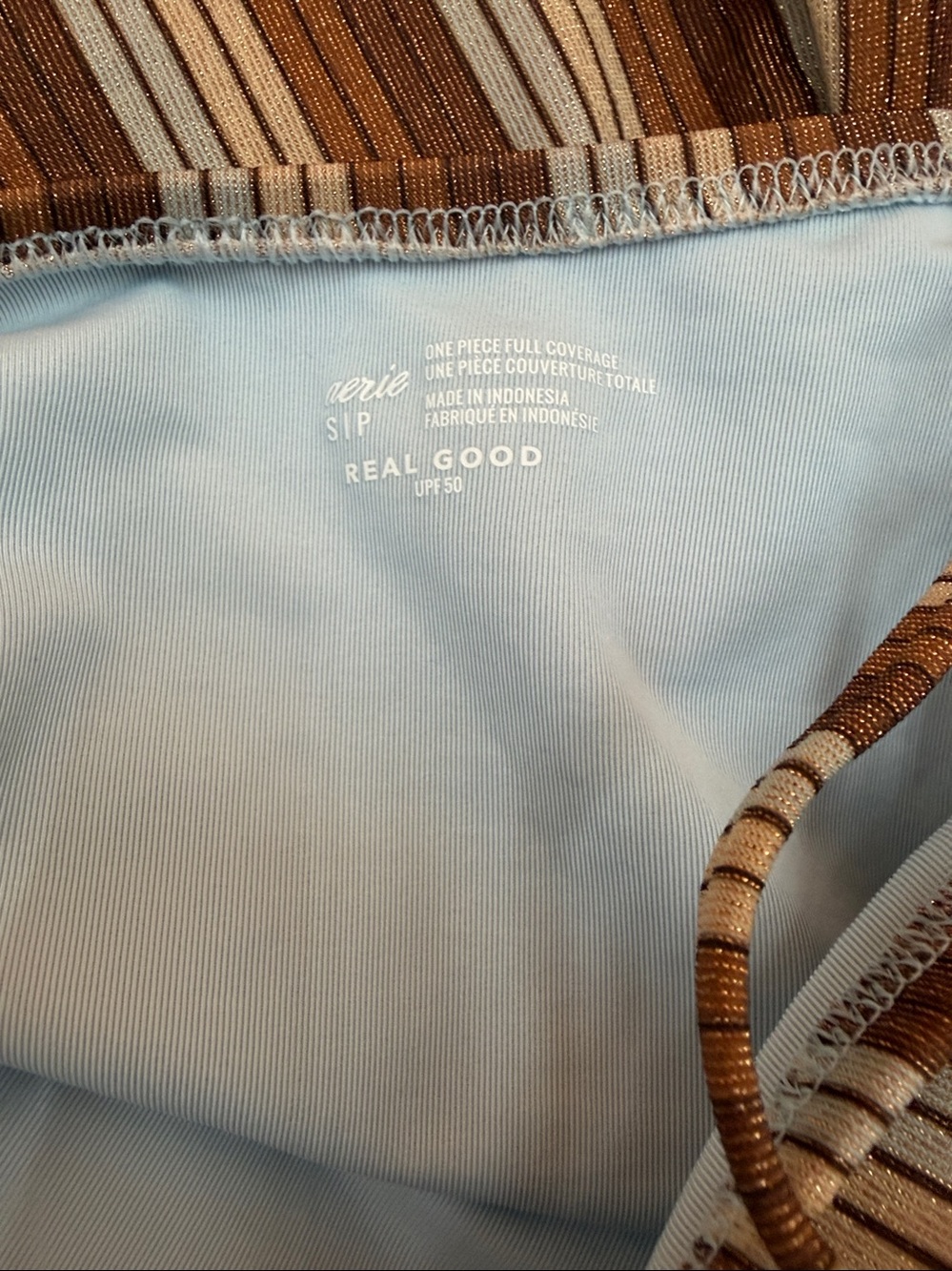 Aerie Shine Pique Babewatch One Piece Swimsuit - Picture 8 of 8